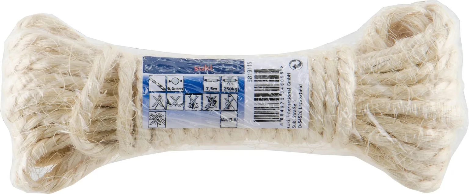 KÖIS MANILA,KEERUTATUD 6MMX7,5M NATUR