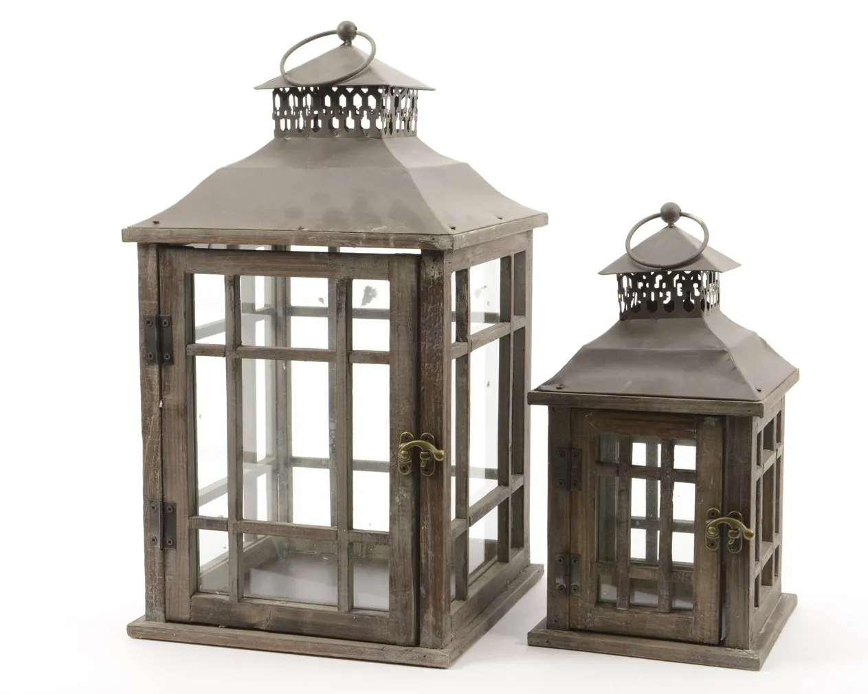 LATERN NELINURKNE PUIT PRUUN 24X24X42CM