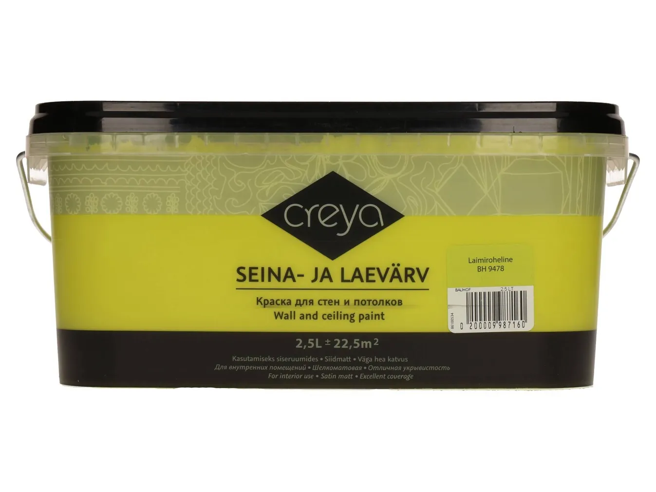 SEINA- JA LAEVÄRV CREYA 2,5L LAIMIROHELINE (BH 9478) SIIDMATT