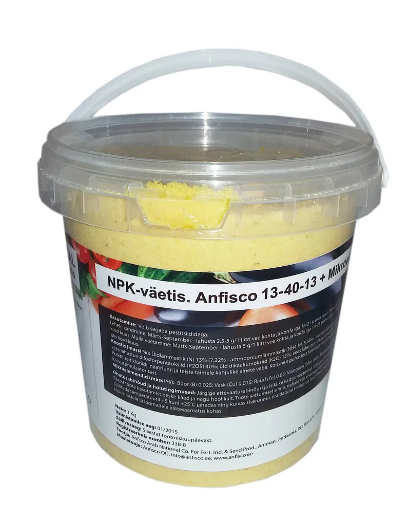 KOMPLEKSVÄETIS ANFISCO CRYSTAL 13-40-13 + MIKROELEMENDID 1KG
