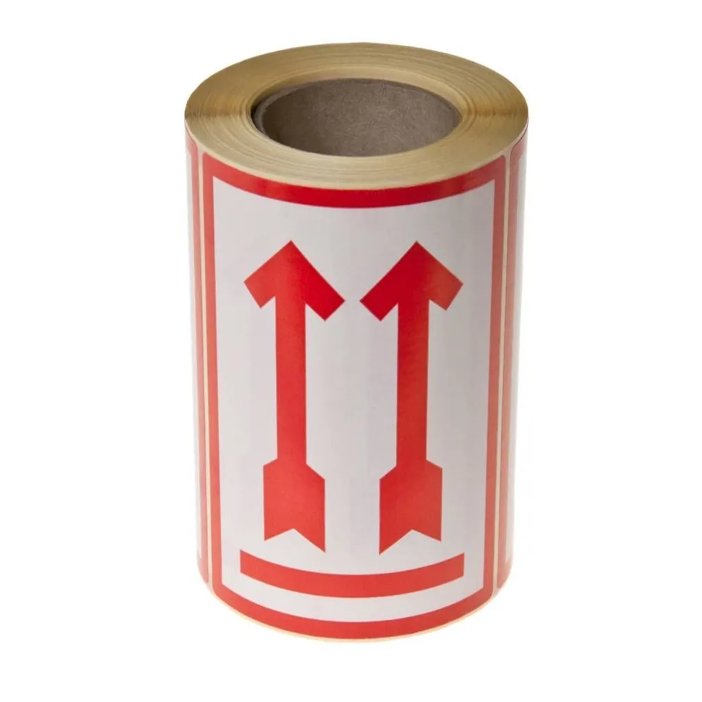 KLEEBISETIKETT, 108X75MM, TRÜKITUD PUNASED NOOLED, RULLIS 250TK