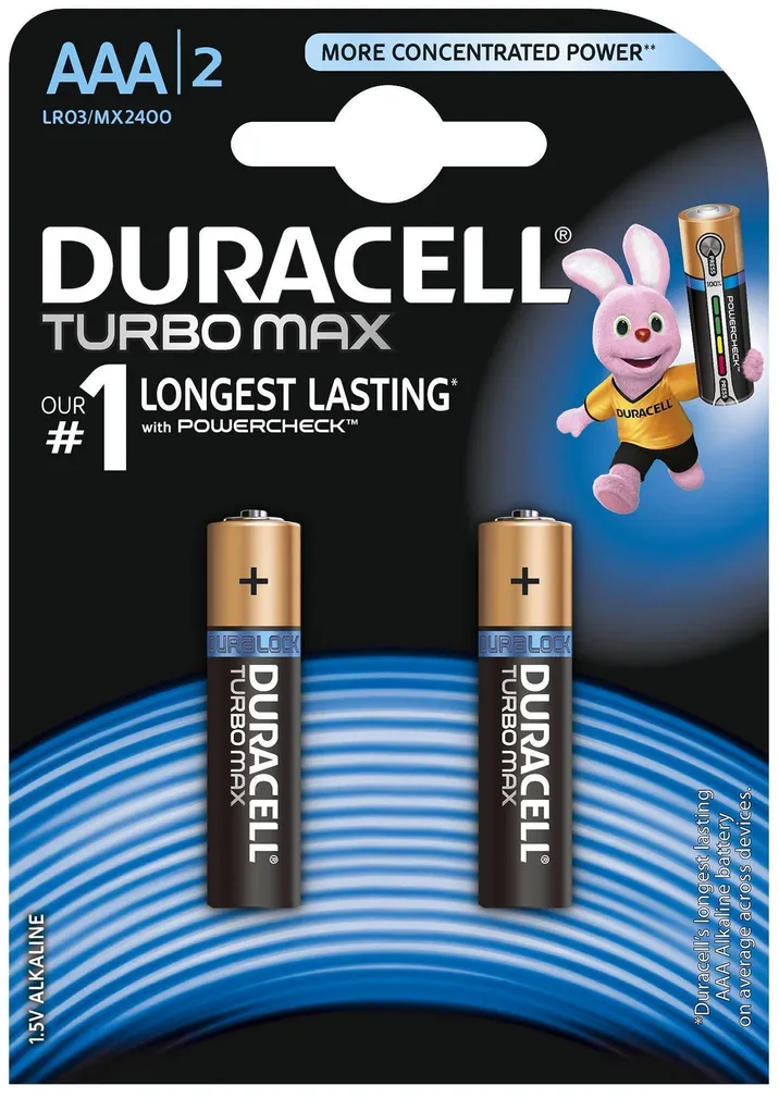 PATAREI DURACELL TURBO MAX MN2400 AAA 2-PAKK