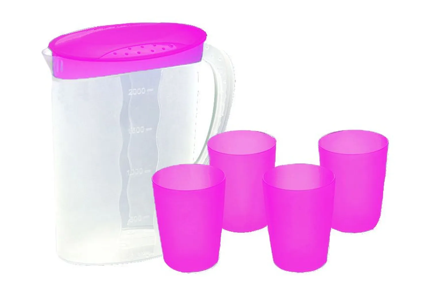 KANN KAANEGA 2 L + 4 JOOGITOPSI,FUKSIA,PLASTIK