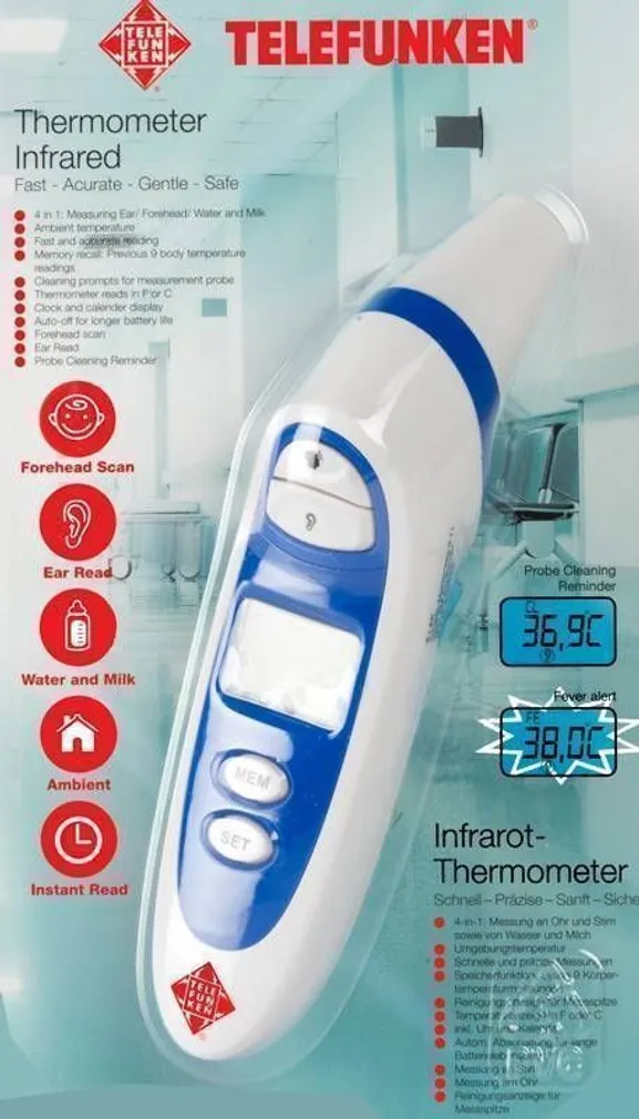 INFRAPUNA KEHATERMOMEETER 2XAAA TELEFUNKEN