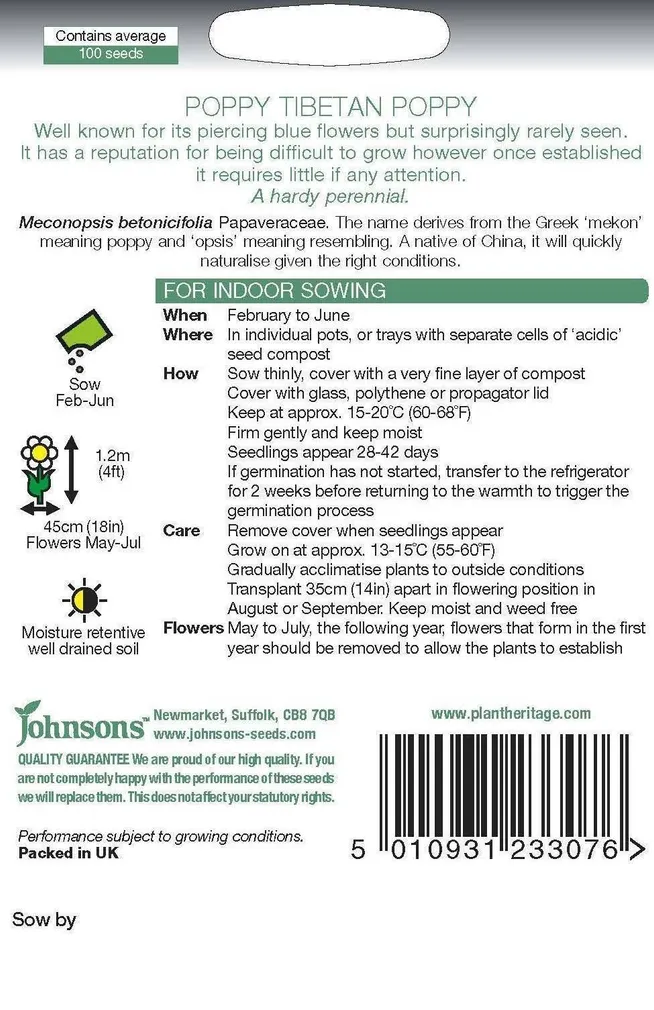 LILLESEEMNED JOHNSON’S EBAMAGUN TIBETAN POPPY