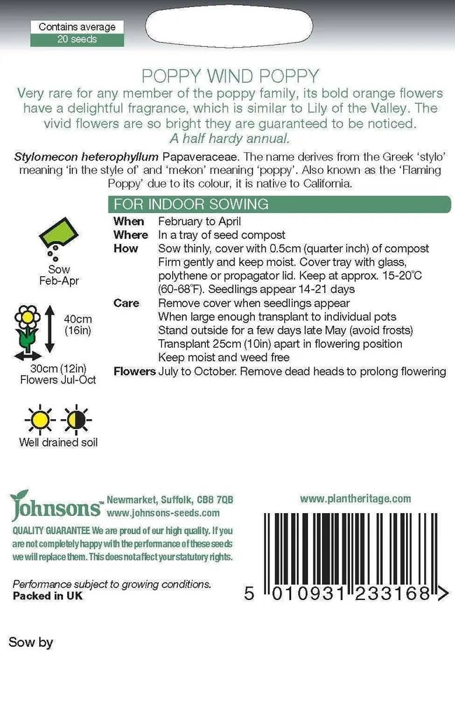 LILLESEEMNED JOHNSON’S MAGUN WIND POPPY