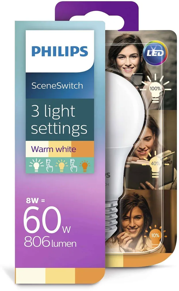 LED LAMP SSW 8 - 60W A60 E27 WW FR PHILIPS