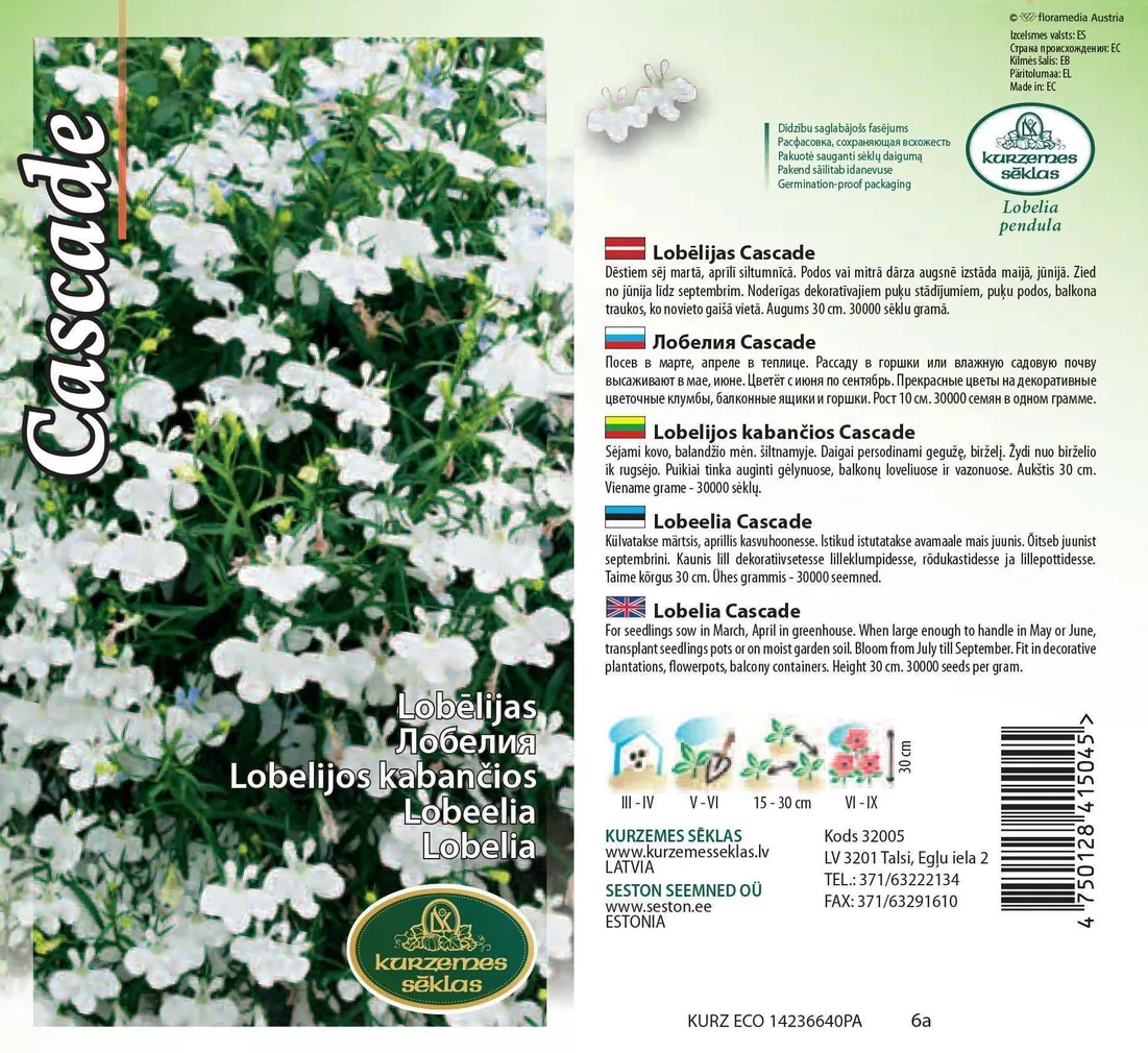 LILLESEEMNED KURZEMES SEKLAS RIPPLOBEELIA VALGE 0,1G