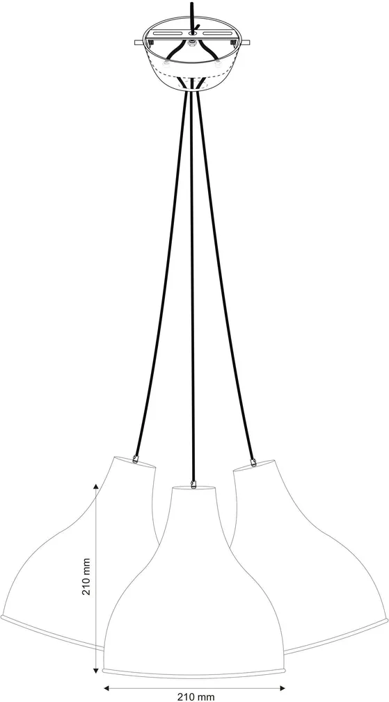 LAELAMP MEDIA 3X60W E27 MESSING/VALGE