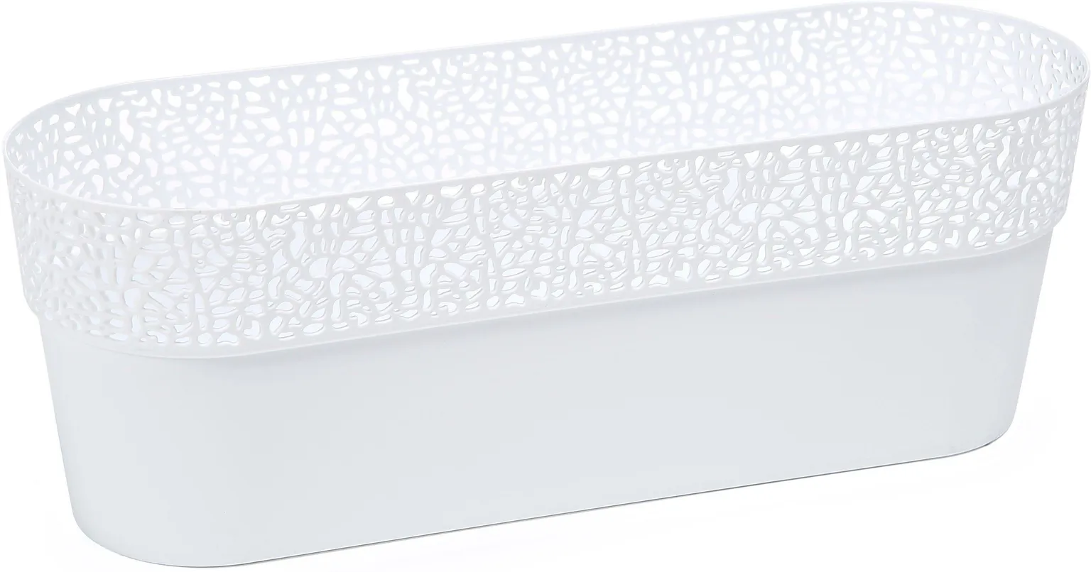 LILLEPOTT ROSA OVAALNE S 11,7CMX30CMX12,2CM VALGE