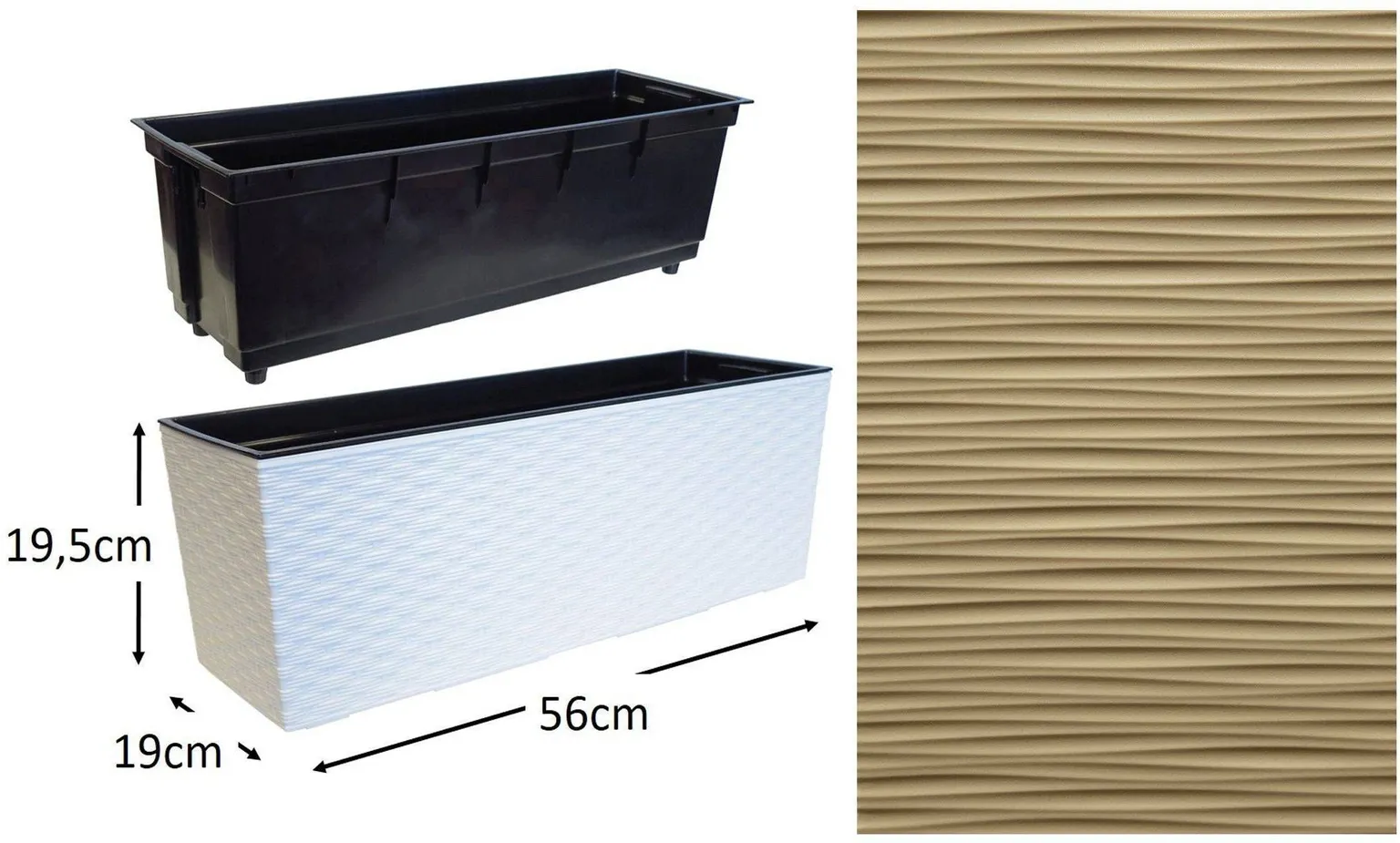 RÕDUKAST BEGONIA DLUTO 19X56X19,5CM PRUUN