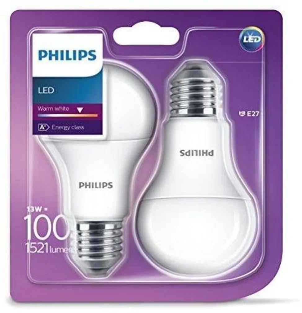 LED LAMP PHILIPS 13-100W E27 A60 WW FR ND 2TK PAKIS