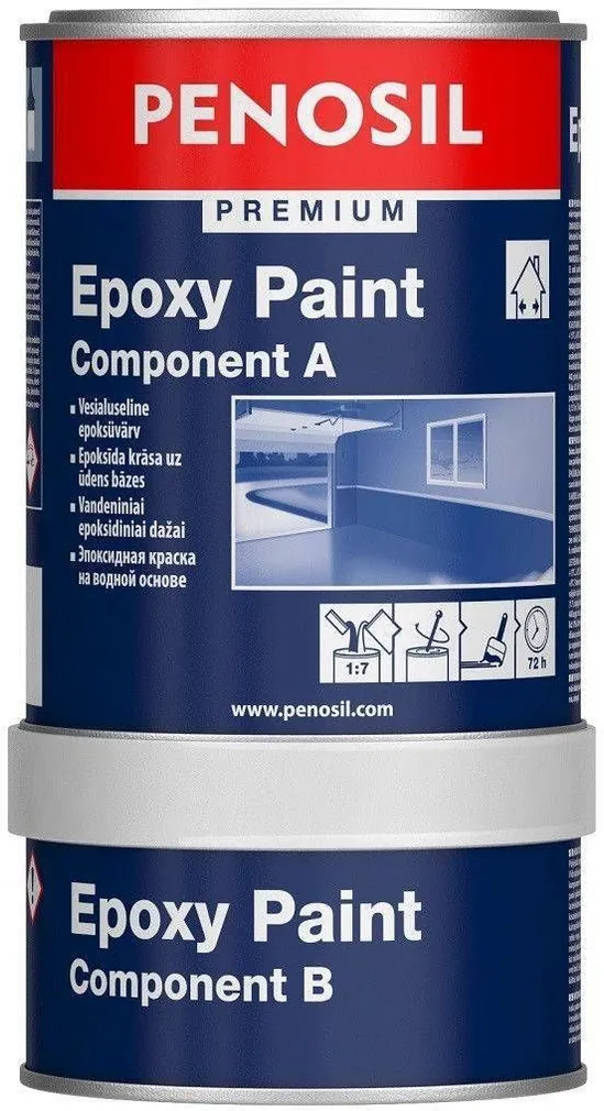 KAHEKOMPONENTNE PÕRANDAVÄRV PENOSIL PREMIUM EPOXY PAINT 0,9L VALGE (A) POOLMATT