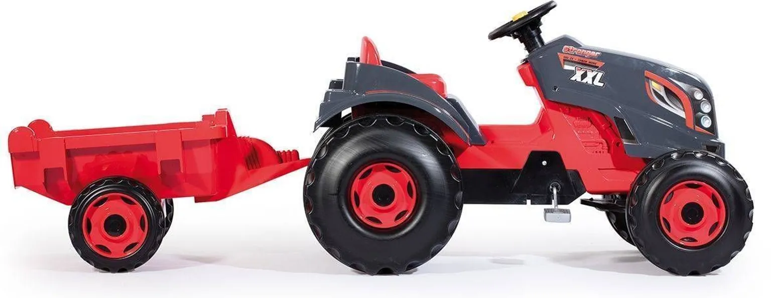 TRAKTOR SMOBY KÄRUGA PUNANE