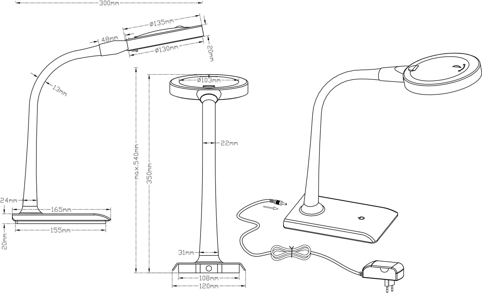 LAUALAMP TRIO LUPO 5W 550LM 3500K SUURENDUSKLAASIGA VALGE