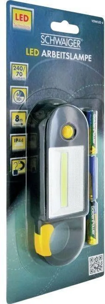 LED TÖÖLAMP SCHWAIGER COB VDWLED4 533 IP44 240+70LM 10H