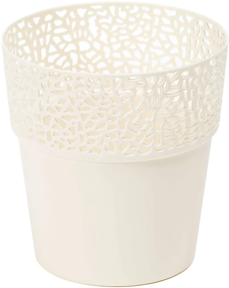 LILLEPOTT ROSA D.13/H.13,5CM KREEM PLASTIK