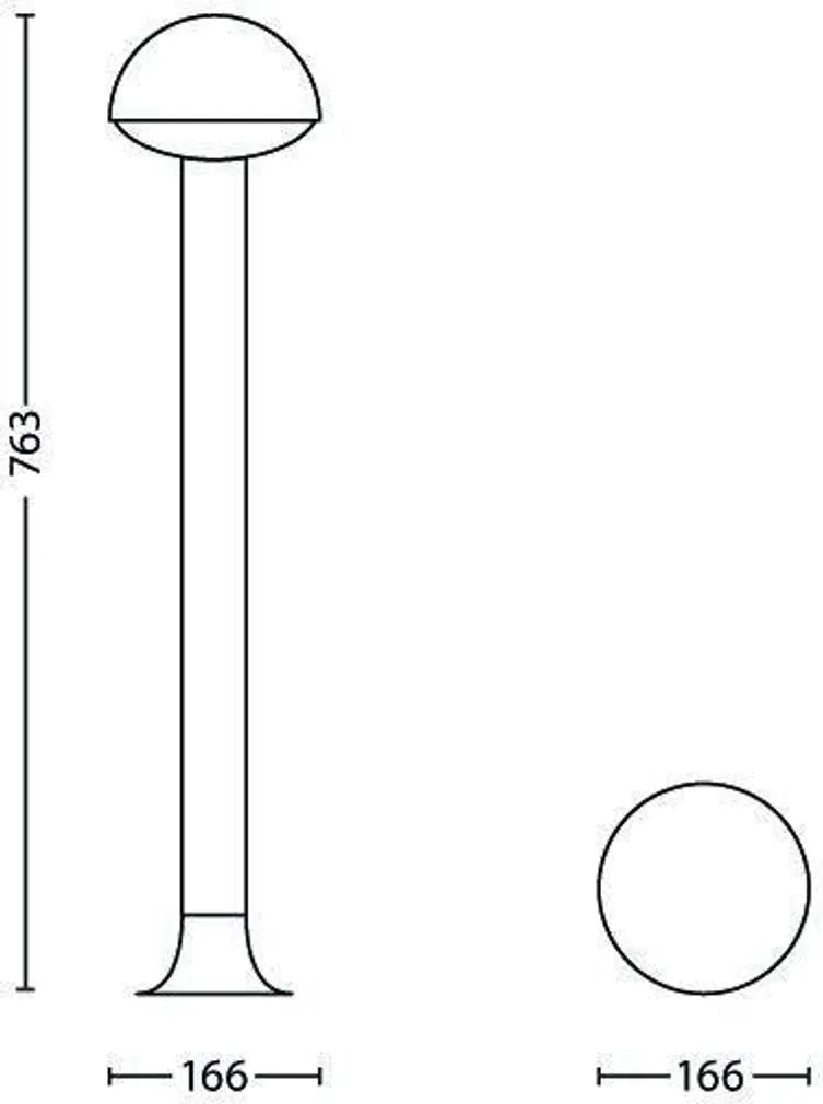 AIAVALGUSTI PHILIPS DUST POST ANTRATSIIT 3WLED 1000LM IP44 