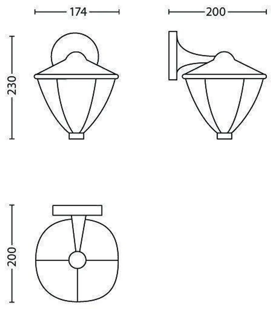 FASSAADIVALGUSTI PHILIPS ROBIN MUST 4,5W LED 430LM IP44 