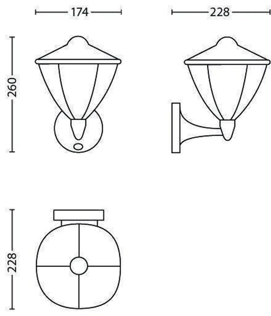FASSAADIVALGUSTI PHILIPS ROBIN SENSORIGA MUST 4,5W LED 430LM IP44