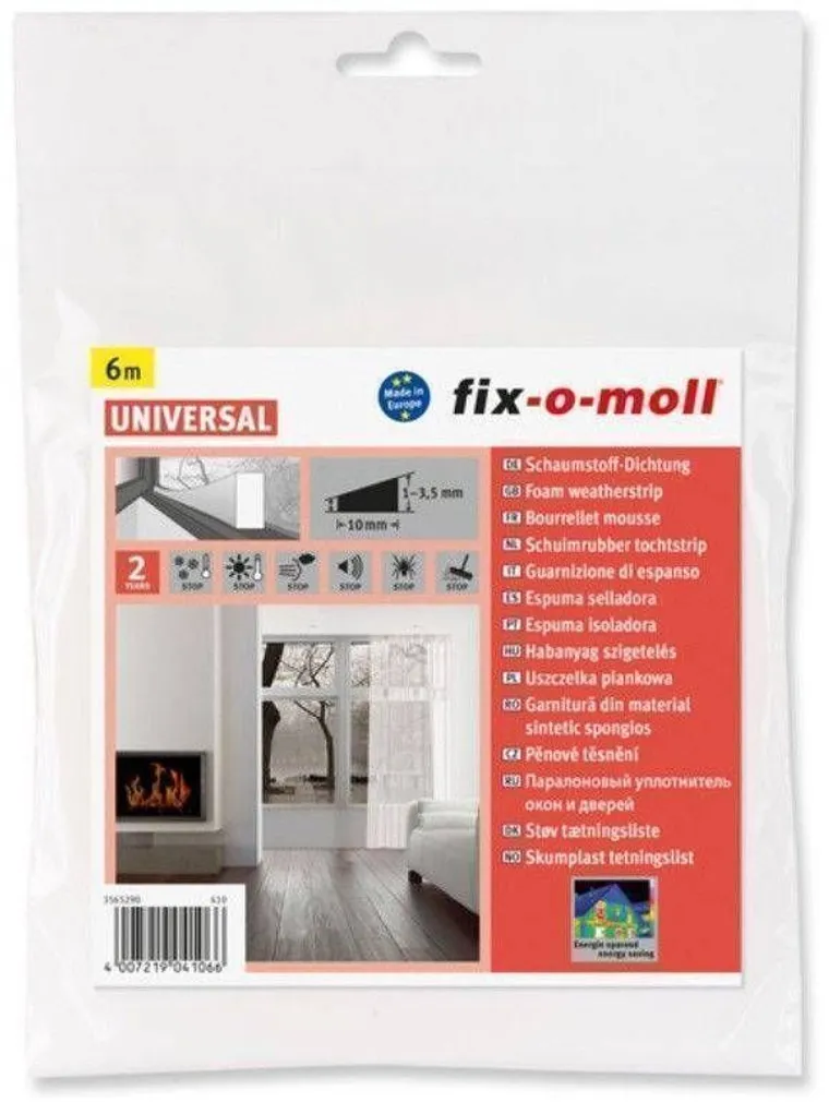 POROLOONTIHEND FIX-O-MOLL 4X10 6M VALGE