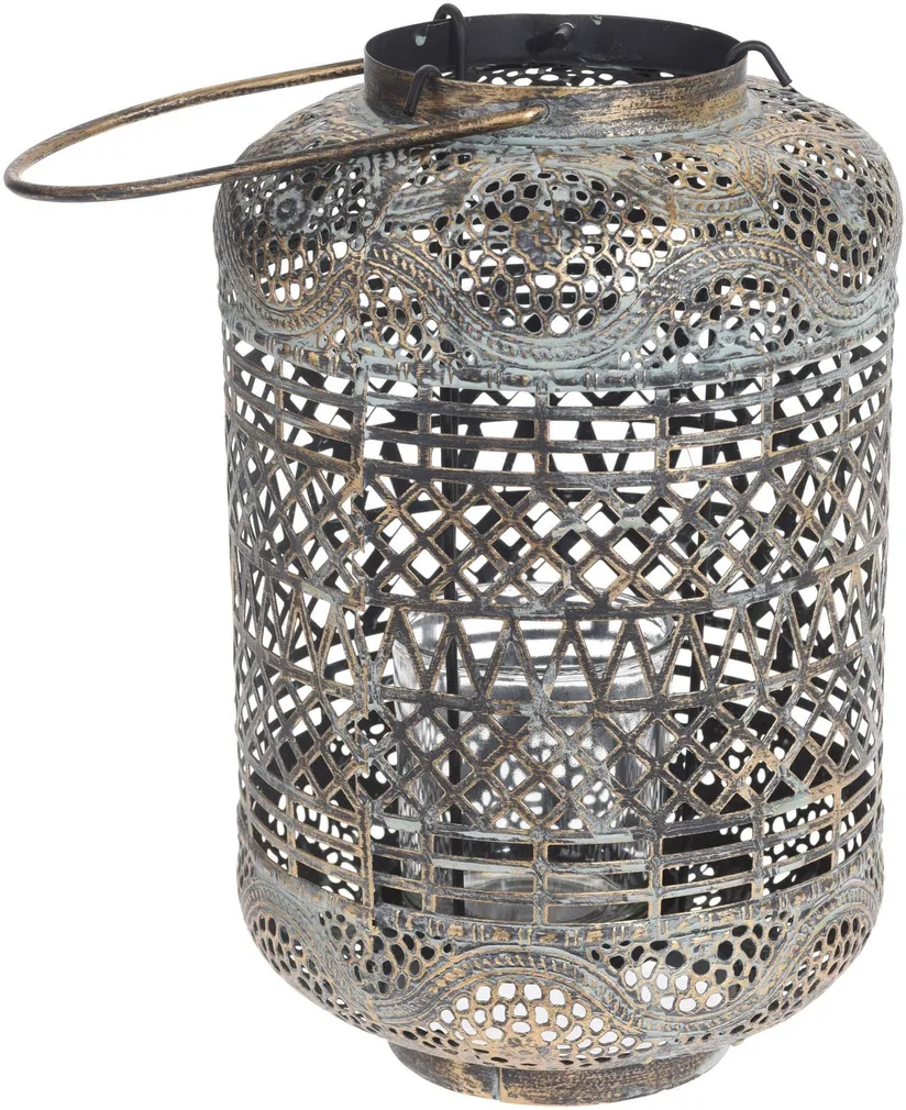 METALL LATERN 16X16X25CM KLAAS SILINDRIGA ANTIIKNE