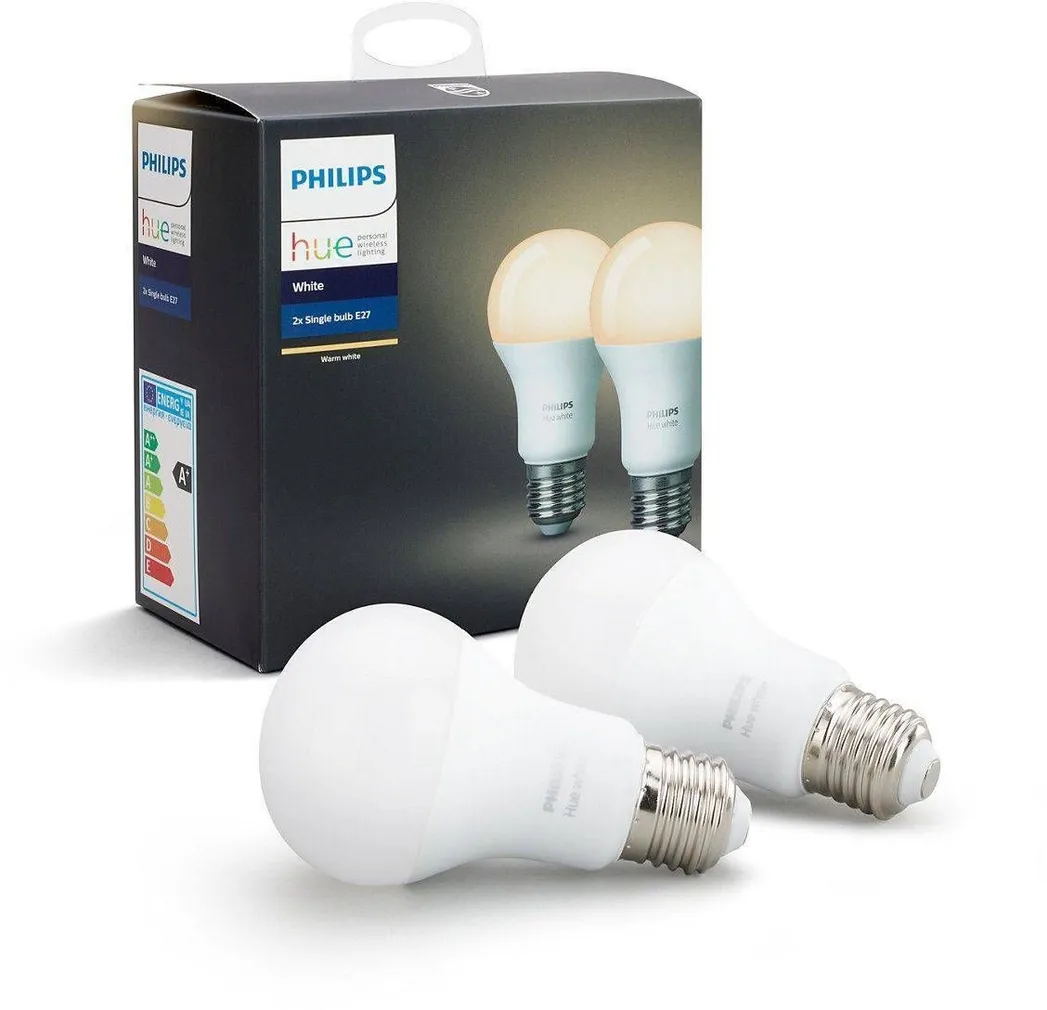LED LAMP PHILIPS HUE WHITE 9,5W E27 A60 KOMPLEKTIS 2TK
