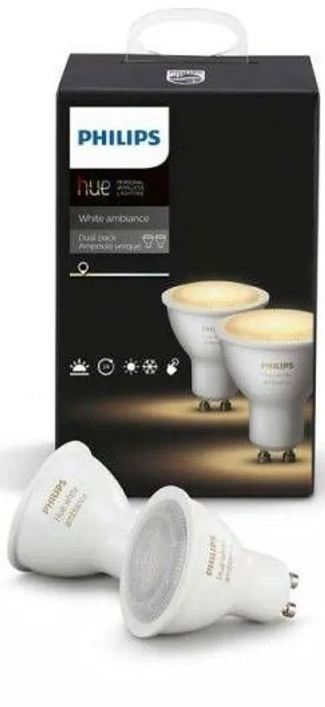 LED LAMP PHILIPS HUE WHITE AMBIANCE 5,5W GU10 MR16 KOMPLEKTIS 2TK 