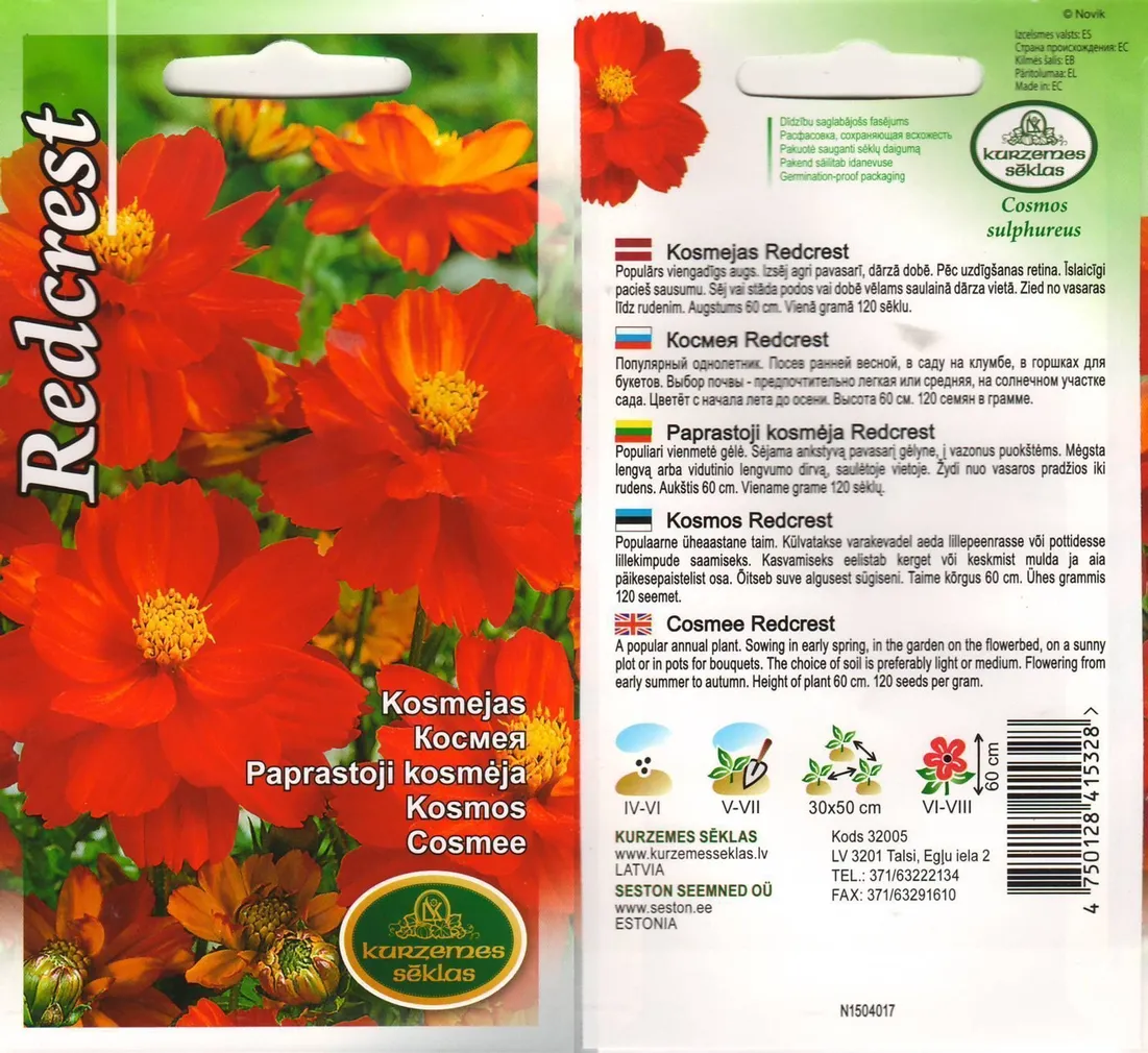 LILLESEEMNED KURZEMES SEKLAS KOSMOS REDCREST PUNANE 0,5 G