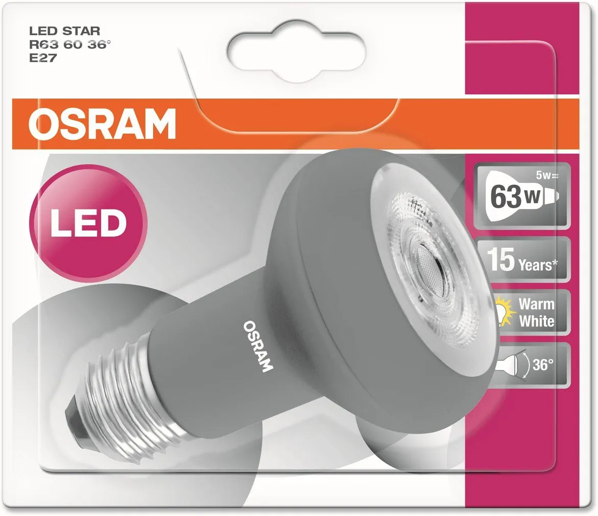 LED LAMP OSRAM LED STAR 5W E27 R63 2700K 230LM