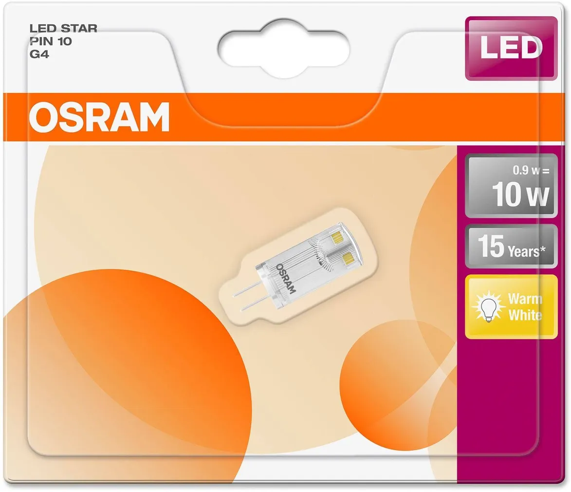 LED LAMP OSRAM LED STAR 0,9W G4 PIN10 2700K 100LM