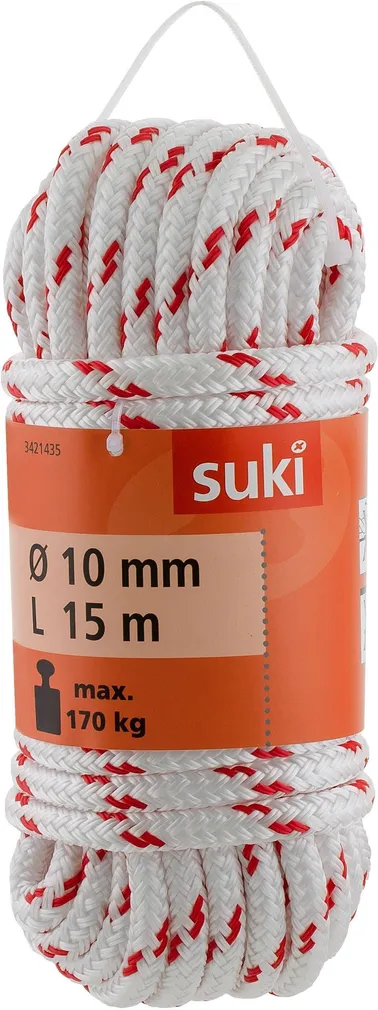 PUNUTUD KÖIS SUKI POLÜPROPÜLEEN 8MMX15M VALGE/PUNANE