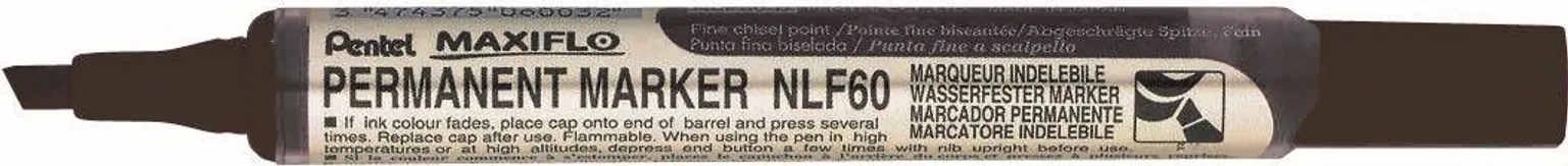 MARKER MAXIFLO PENTEL NLF60 MUST, LÕIGATUD OTS 2,0/4,5MM PENTEL