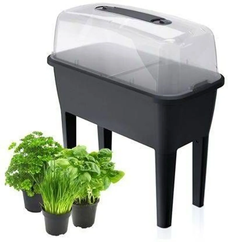 RÕDUKAST 77X38X82CM PROSPERPLAST PLASTIK KATTEGA JALGADEL MUST