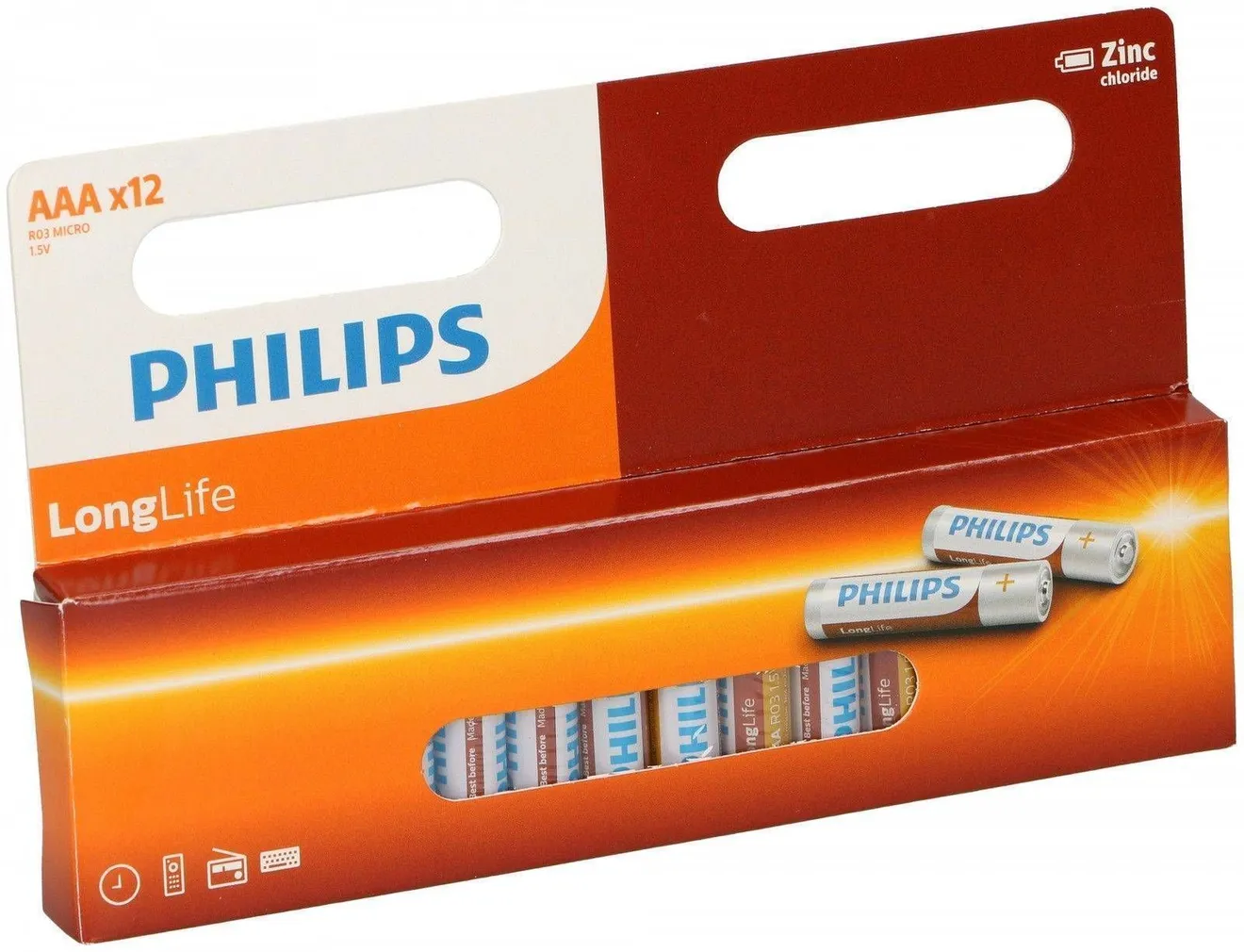PATAREI PHILIPS LONGLIFE R03 AAA 12TK ZN