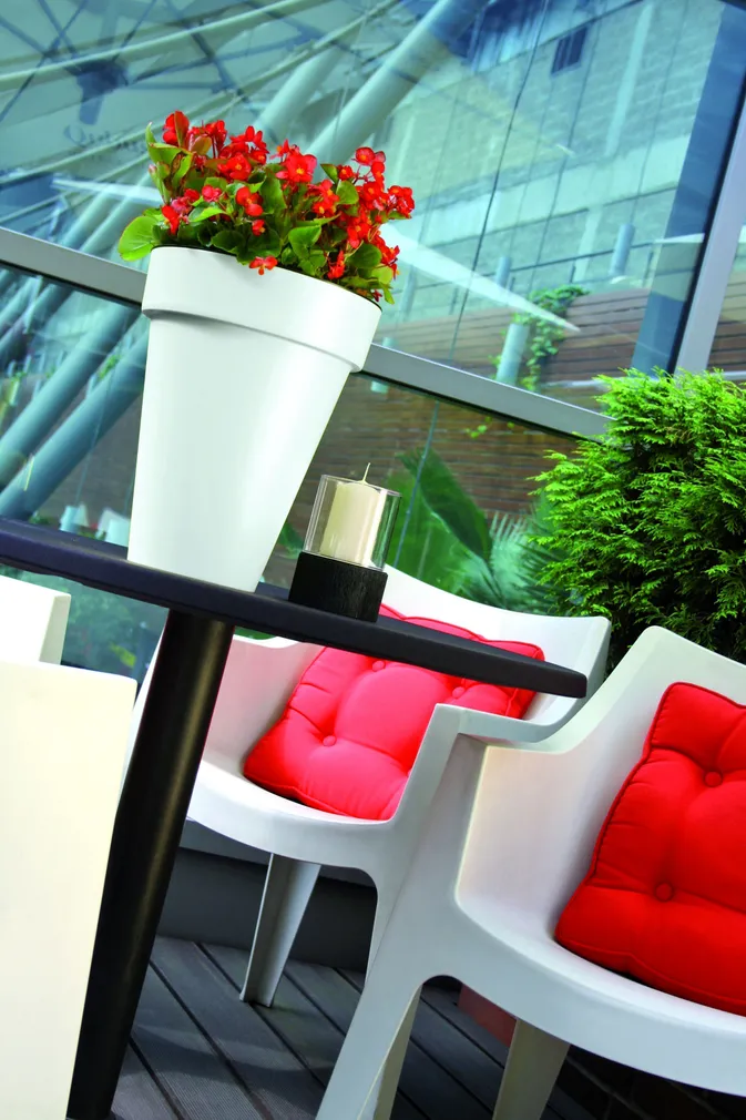 LILLEPOTT PROSPERPLAST CUBE SLIM DIAMEETER 35,5CM VALGE