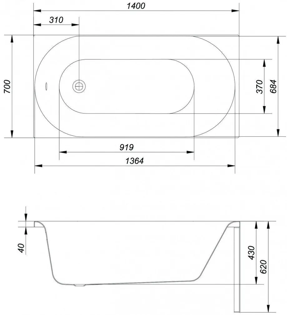 VANN CERSANIT OCTAVIA JALGADEGA 140X70X66CM 