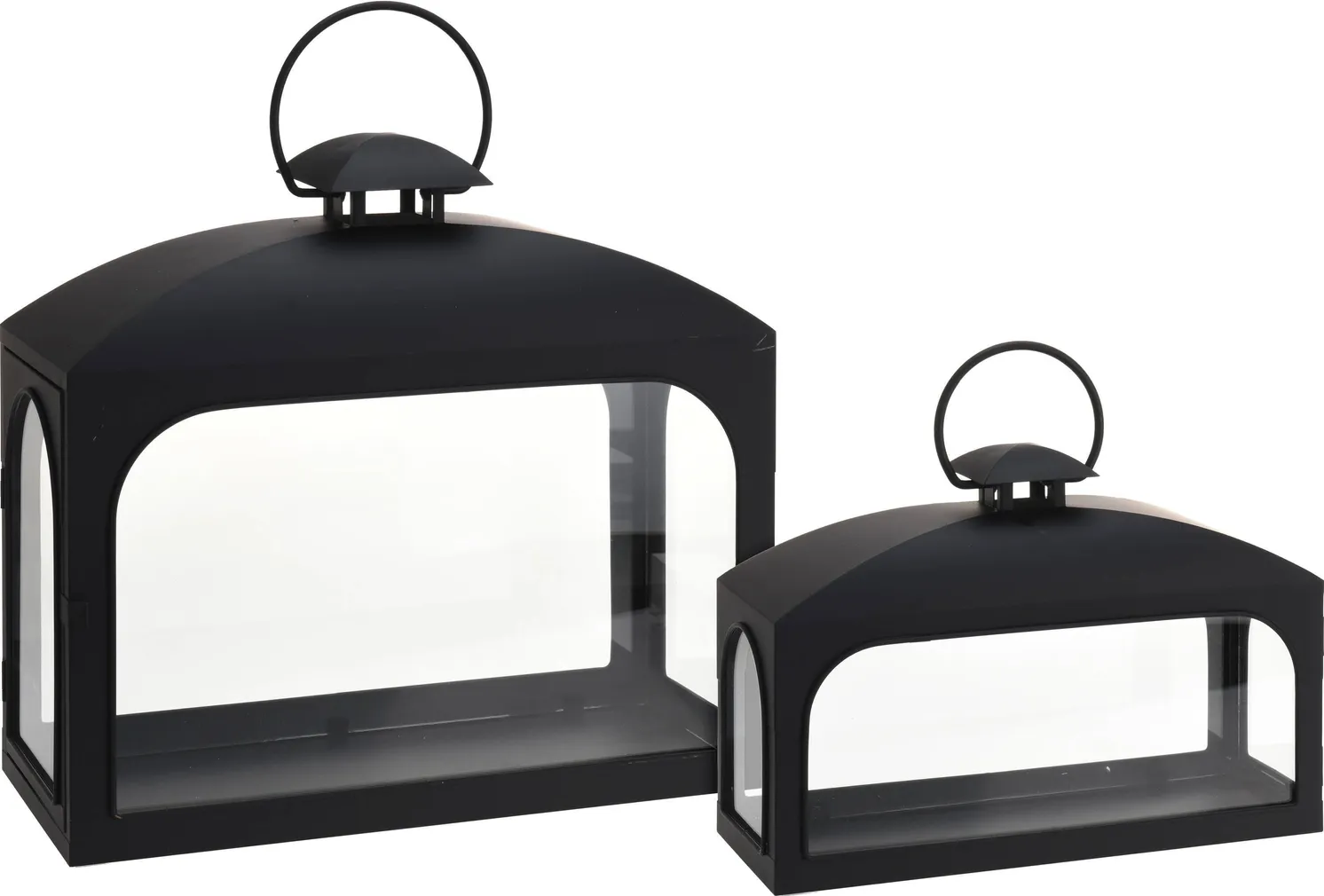 LATERN 45X19X42CM METALL/KLAAS MUST