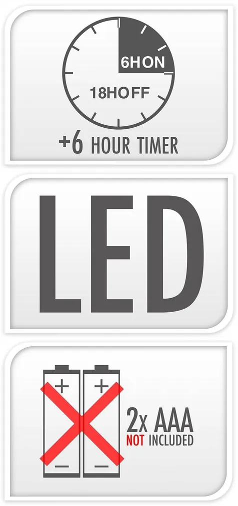 LED KÜÜNAL Ø7X13CM TAIMERIGA PATAREI TOITEL VALGE