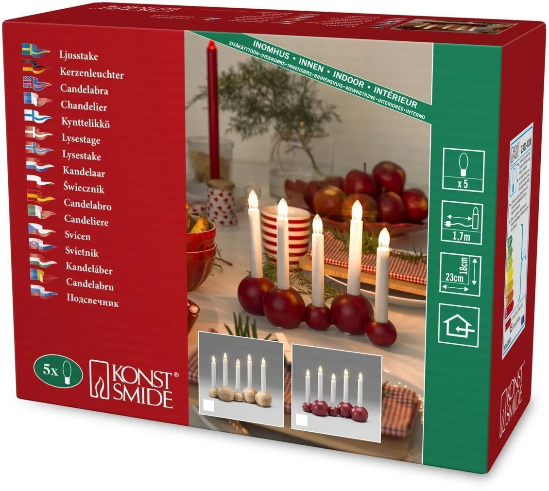 JÕULUVALGUSTI PALLID 5 KÜÜNALT IP20 SOE PUIT PUNANE