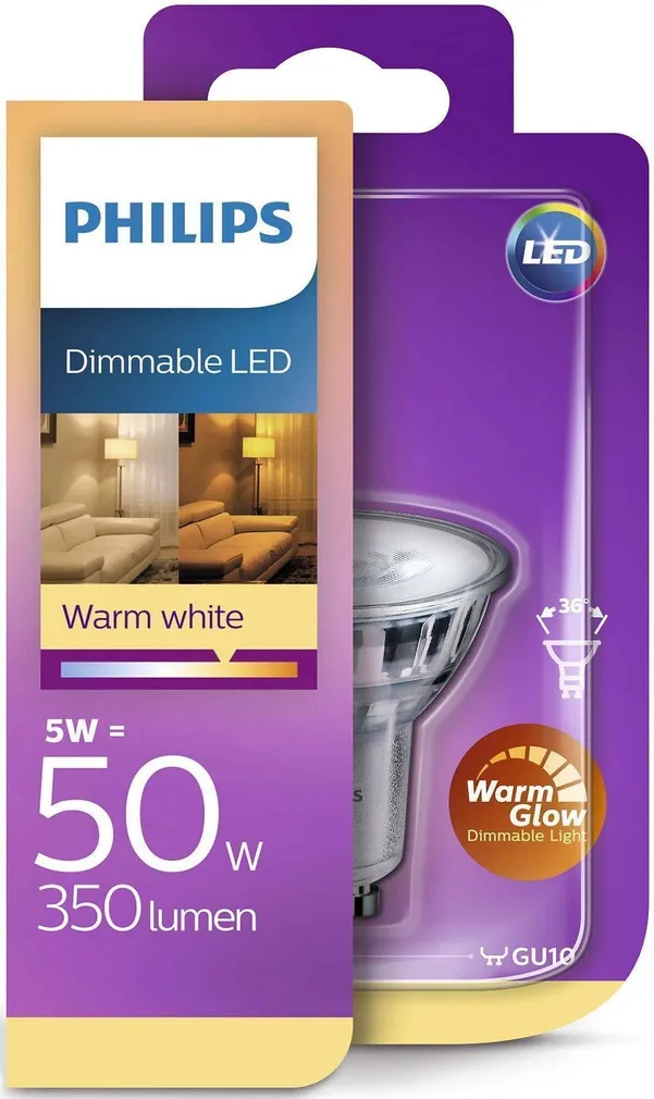 LED LAMP 5,5 -50W GU10 350LM 2000-2700K DIM WG