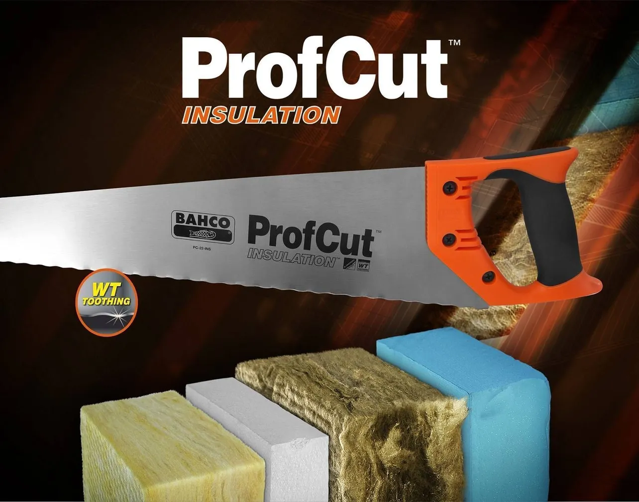 KÄSISAAG BAHCO PROFCUT ISOLATSIOONI MATERJALIDELE 22" 550MM WT