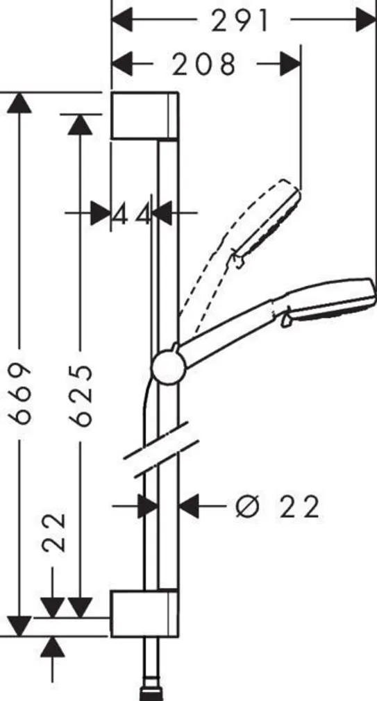 DUŠILIFT HANSGROHE CROMETTA 100 UNICA DUŠIKOMPLEKTIGA