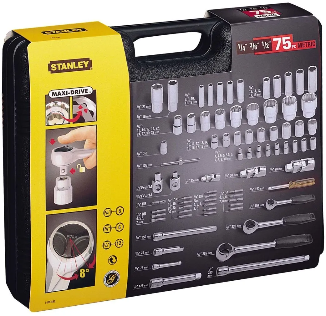 PADRUNVÕTMETE KOMPLEKT 75 OSA STANLEY