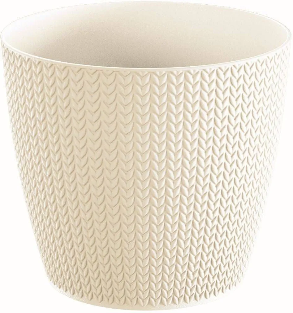 LILLEPOTIÜMBRIS PROSPERPLAST WHEATY PLASTIK Ø13CM MOCCA