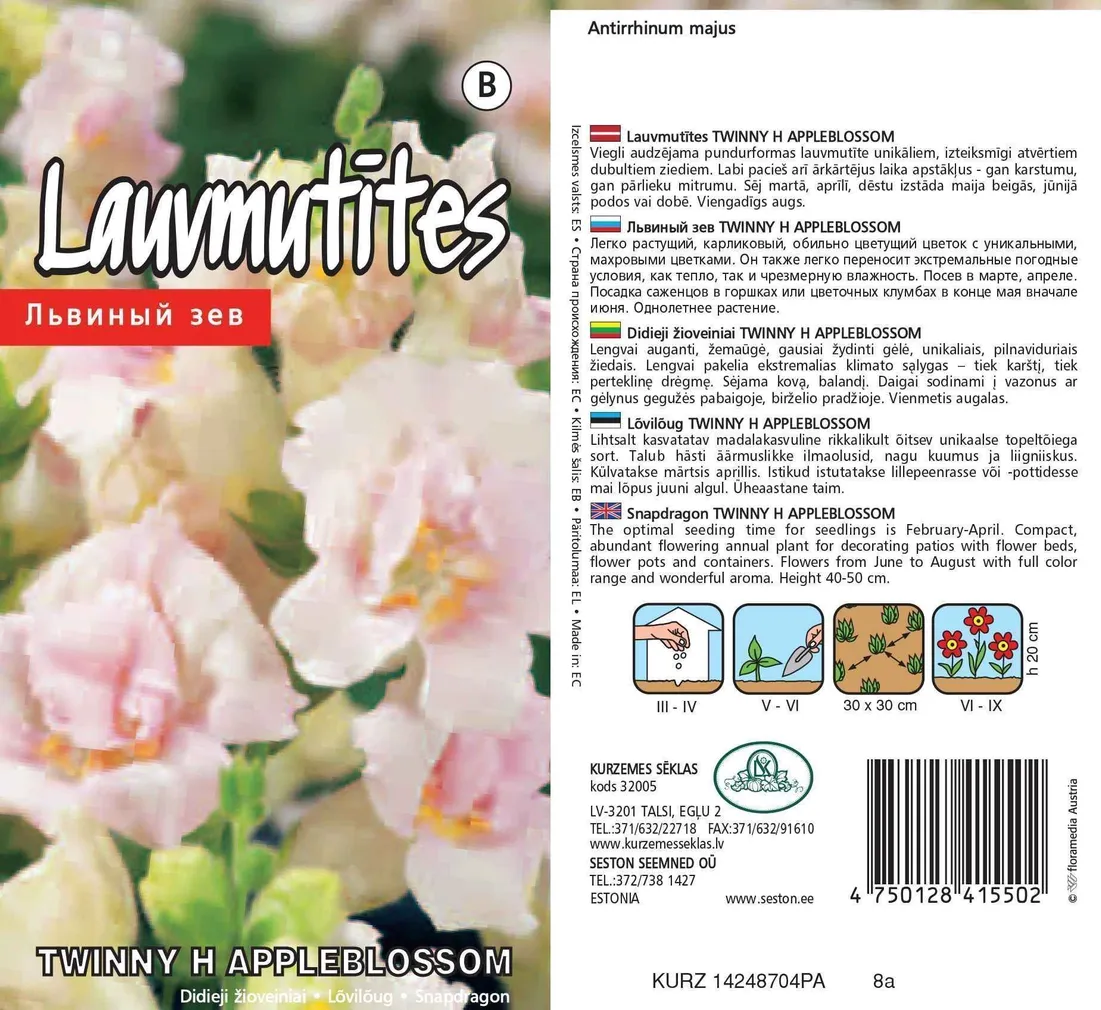 SEEMNED KURZEMES SEKLAS LÕVILÕUG TWINNY F1 APPLEBLOSSOM 10 S