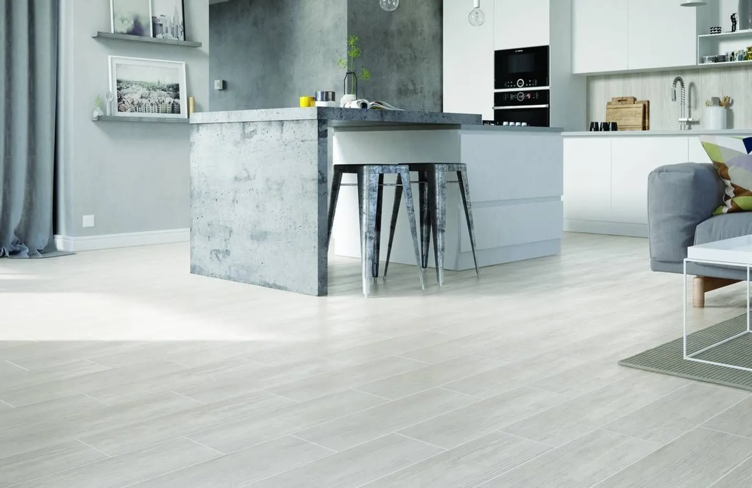 KERAAMILINE PÕRANDAPLAAT CERSANIT FINWOOD WHITE 18,5X59,8CM