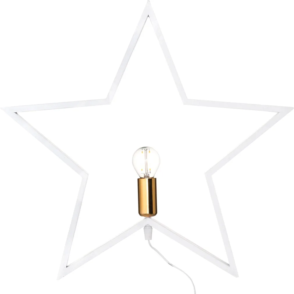 JÕULUVALGUSTUS FINNLUMOR TÄHT 46X44X5CM PUIT E14 VALGE