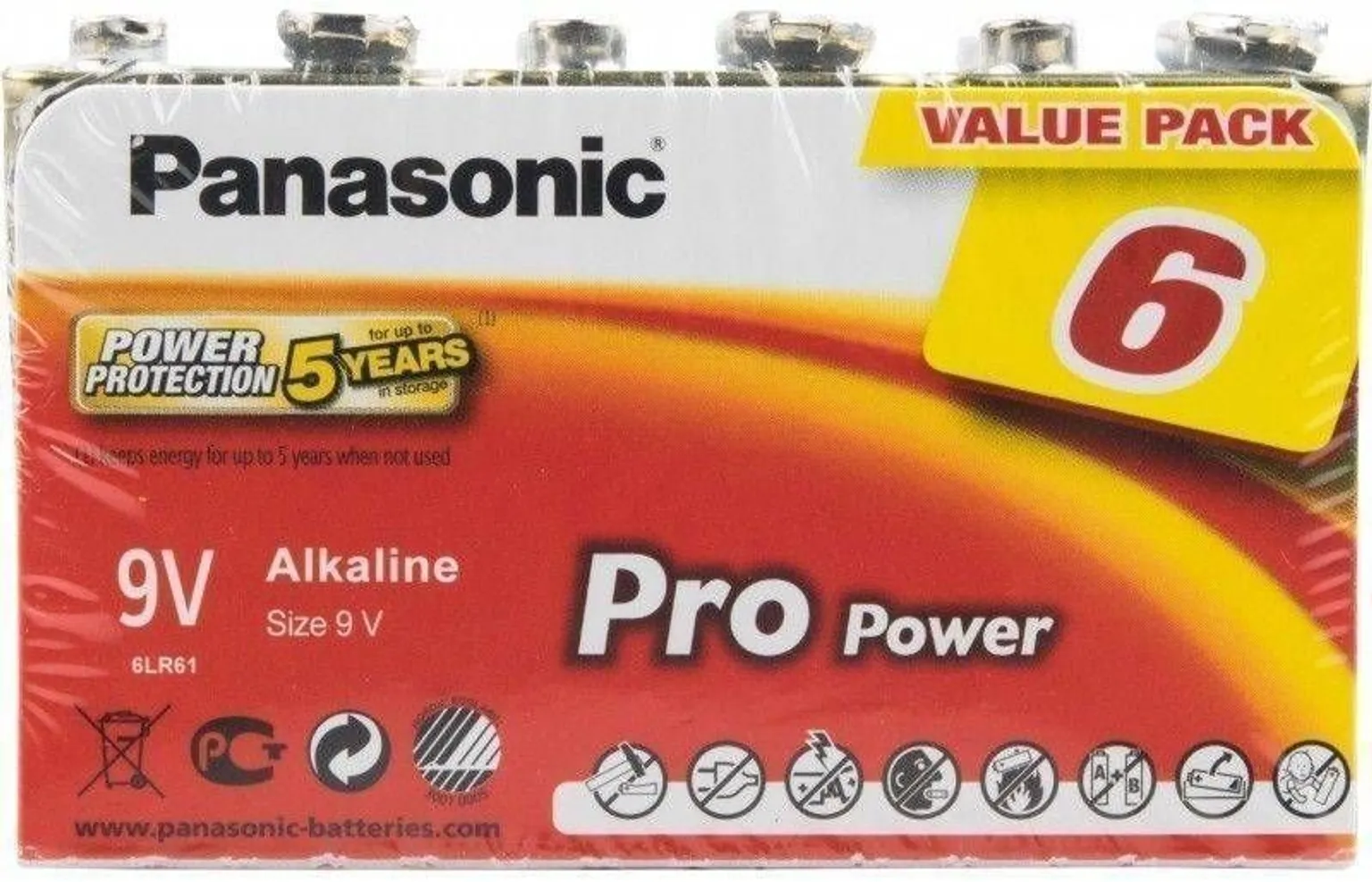 PATAREI PANASONIC PRO POWER 6LR61PPG/6BB 9V 6TK