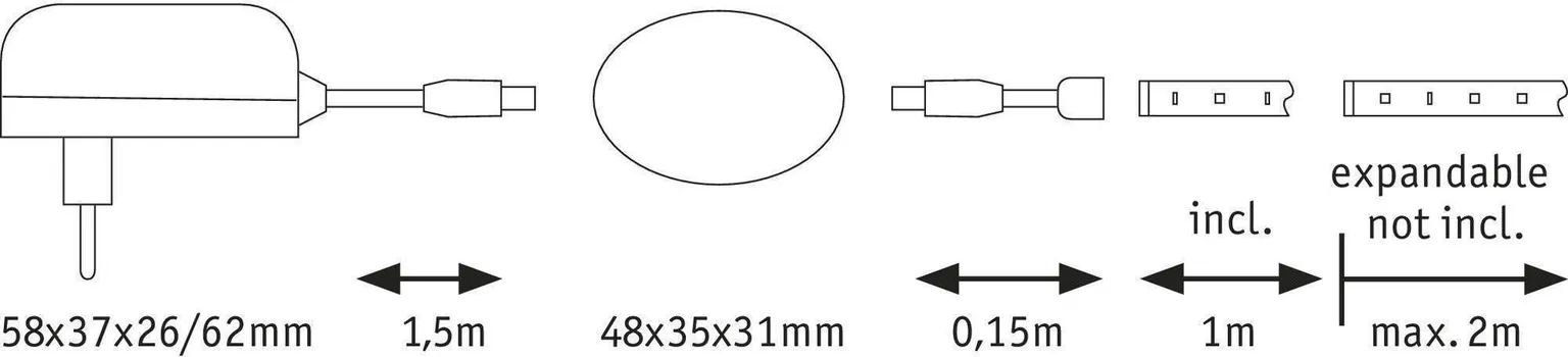RIBAVALGUSTI KOMPLEKT PAULMANN YOURLED 1M 3W PIR ANDUR
